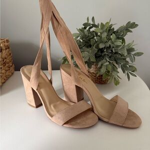 Nude Lace up Heels